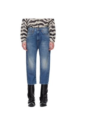 R13 Blue Tailored Drop Jeans