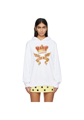 Moschino White Archive Scarves Hoodie