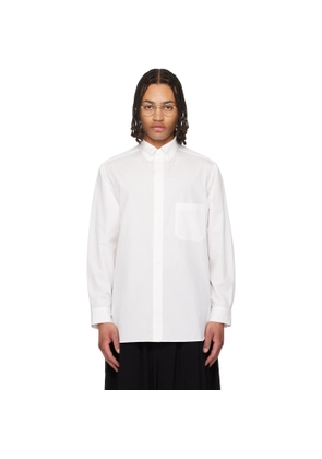YOHJI YAMAMOTO White Cotton Broad Double Collar Shirt