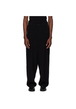 YOHJI YAMAMOTO Black TA Tuxedo 1 Tuck Trousers