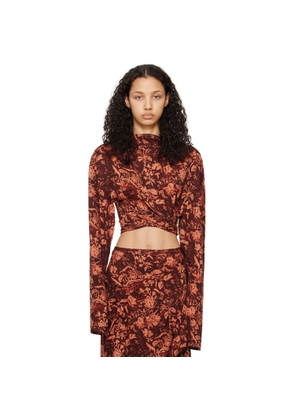 Jade Cropper Brown & Orange Asymmetric T-Shirt