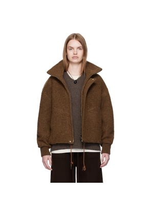 UMARMUNG Brown Napped Wool Jacket