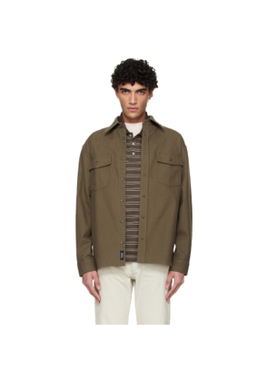 A.P.C. Khaki Solid-Color Cotton Overshirt