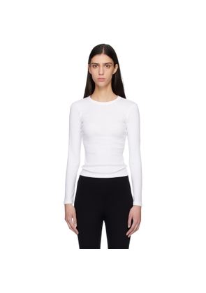 LESET White Nando Slim Fit Long Sleeve T-shirt