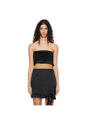 REMAIN Birger Christensen Black Pleated Tank Top