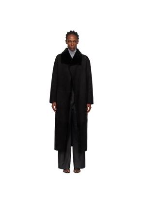 Nour Hammour Black Birthday Merinos Shearling Coat