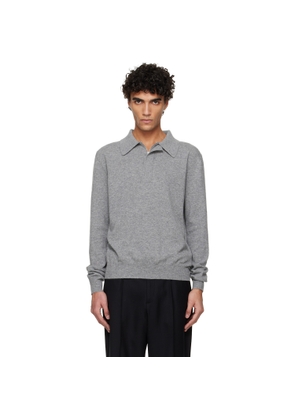 Jil Sander Gray Lightweight Wool Polo