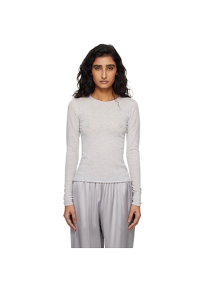 SKIMS Gray Featherweight Cashmere Long Sleeve Top