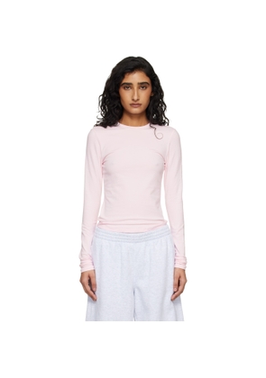SKIMS Pink Cotton Jersey Long Sleeve T-shirt