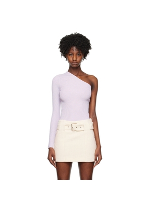 REMAIN Birger Christensen Purple Single-Shoulder Long Sleeve T-Shirt
