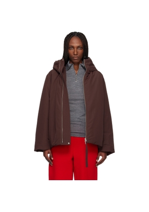 Jil Sander Burgundy Taffeta Down Jacket