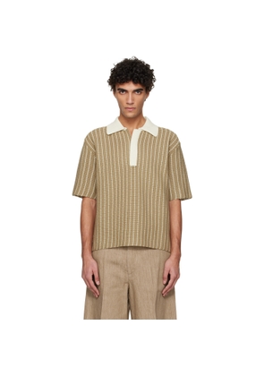 Jil Sander Beige Cotton Knit Polo
