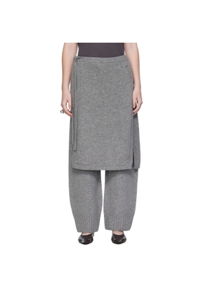 UMARMUNG Gray Wholegarment Wrap Skirt Lounge Pants