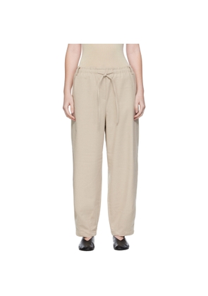 UMARMUNG Off-White Wool Flannel Oval Silhouette Lounge Pants