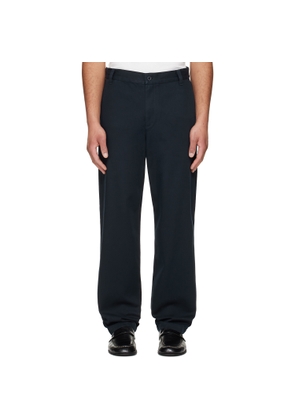 A.P.C. Navy Fitted Straight-Leg Gabardine Chino Trousers