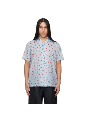 Jil Sander Blue Floral Print Shirt