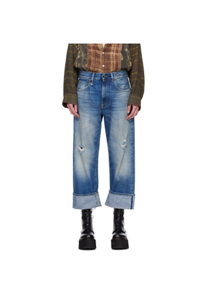 R13 Blue Cuffed X-Boyfriend Jeans