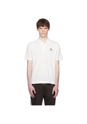Lacoste White Classic Fit Signature Print L.12.12 Polo