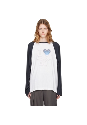 OPEN YY White & Blue 'I LOVE YY' Raglan T-shirt