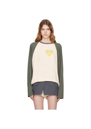 OPEN YY White & Green 'I LOVE YY' Raglan T-shirt