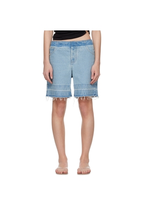 Christopher Esber Blue Deconstruct Denim Shorts