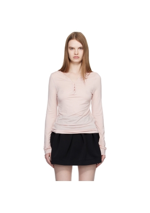 OPEN YY Pink Hook Long Sleeve Henley