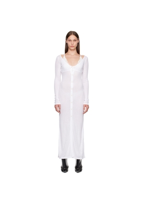 VAILLANT White Cardigan Midi Dress