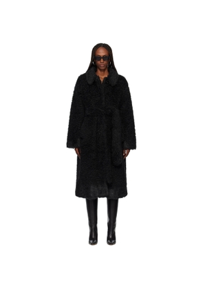 TONYWACK Black Oversized Faux-Fur Coat