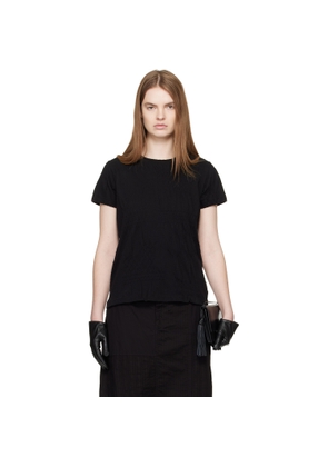 Y's Black Round Neck Short Sleeve T-shirt