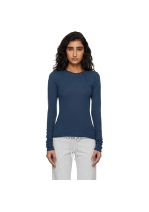 SKIMS Navy Featherweight Cashmere Long Sleeve Top