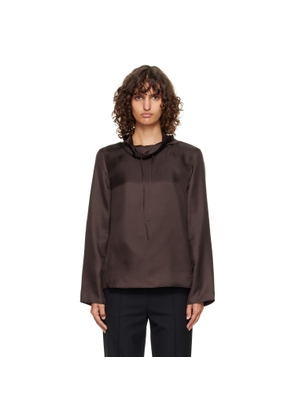 Loulou de Saison Brown Cyna Silk Blouse