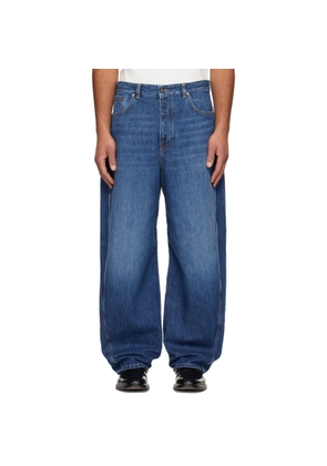 Givenchy Blue Denim Couture Seam Washed Jeans