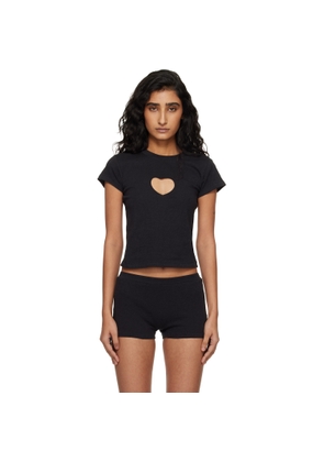 SKIMS Black 'Worn In Jersey' Heart Baby T-shirt