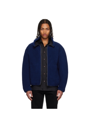 Givenchy Blue Wool Fleece Bomber Jacket