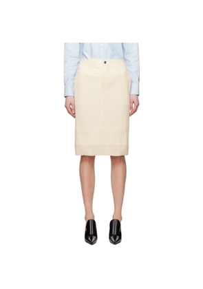 Bottega Veneta Off-White Ribbed Midi Skirt