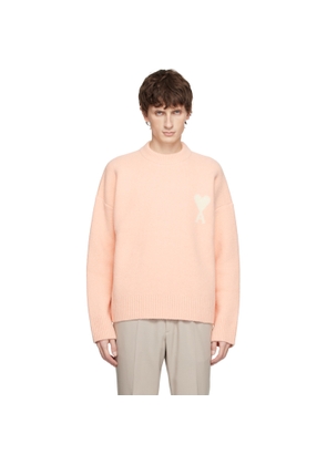 AMI Paris Pink Alpaca Ami de Coeur Crewneck Sweater