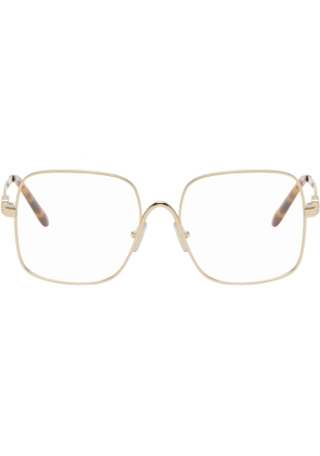 Miu Miu Eyewear Gold Large Square Metal Glasses