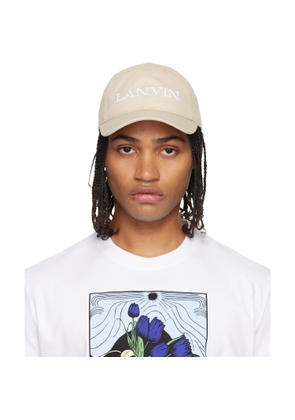Lanvin Beige 'LANVIN' Cotton Cap