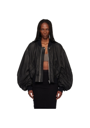 Rick Owens Black Temple Secchia Flight Leather Jacket