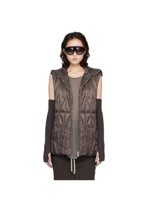 Rick Owens Moncler + Rick Owens Brown Geocamo Ziplock Down Vest