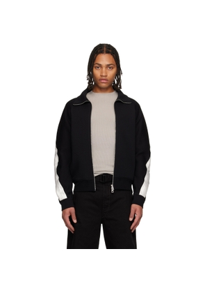 Givenchy Black Zipped Open Seam Contrast Sweatshirt