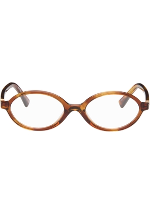 Miu Miu Eyewear Brown 'Breaking the Rules' Oval Glasses