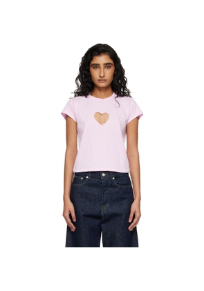 SKIMS Pink Worn In Jersey Heart Baby T-shirt