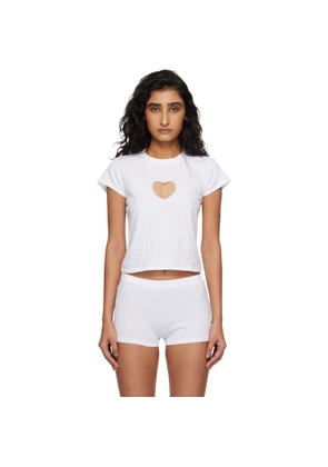 SKIMS White 'Worn In Jersey' Heart Baby T-shirt