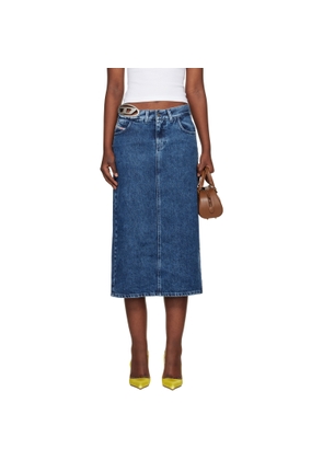 Diesel Blue De-Skye-S1 Denim Midi Skirt