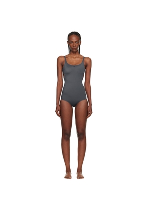 Courrèges Gray Cut-Out Swimsuit