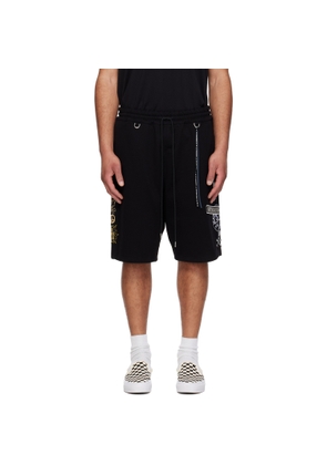 mastermind JAPAN Black Multi Patched Shorts