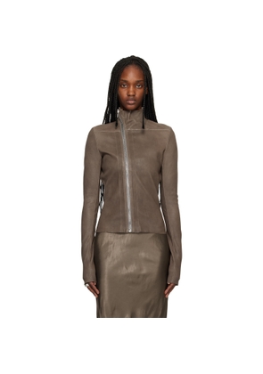 Rick Owens Brown Temple Gary Leather Jacket