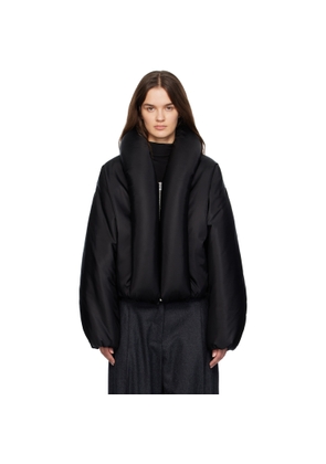 ALAÏA Black Taffeta Padded Bomber Jacket