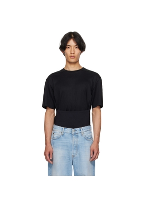 Mugler Black Boxy Corset T-shirt